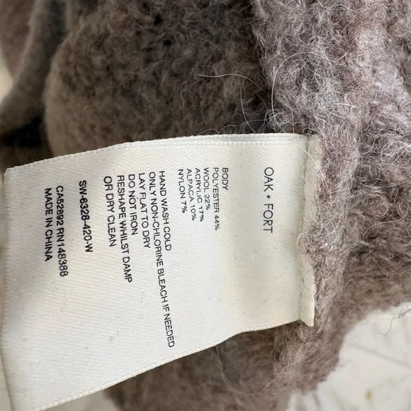 OAK + FORT Brown Crew Neck Sweater - Picture 6 of 10